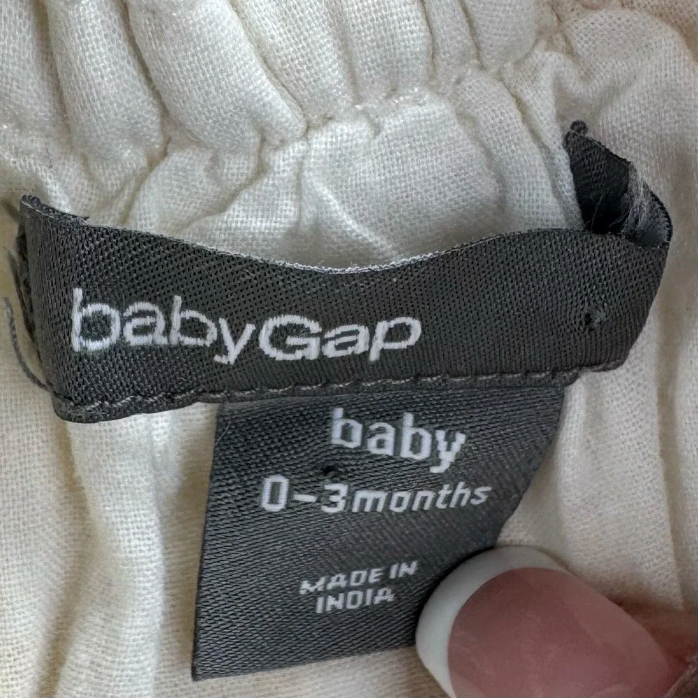 babyGap Ruffle Sun Dress Girl 0-3 Months‎ White Yellow Floral Cottagecore Girly